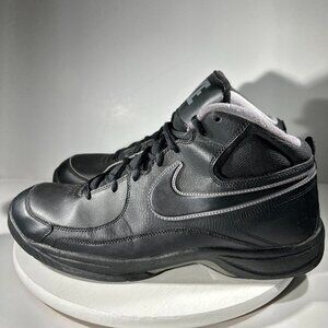 Nike Overplay VII Mens Size 14 Basketball Shoes Sneakers Triple Black Mid Top